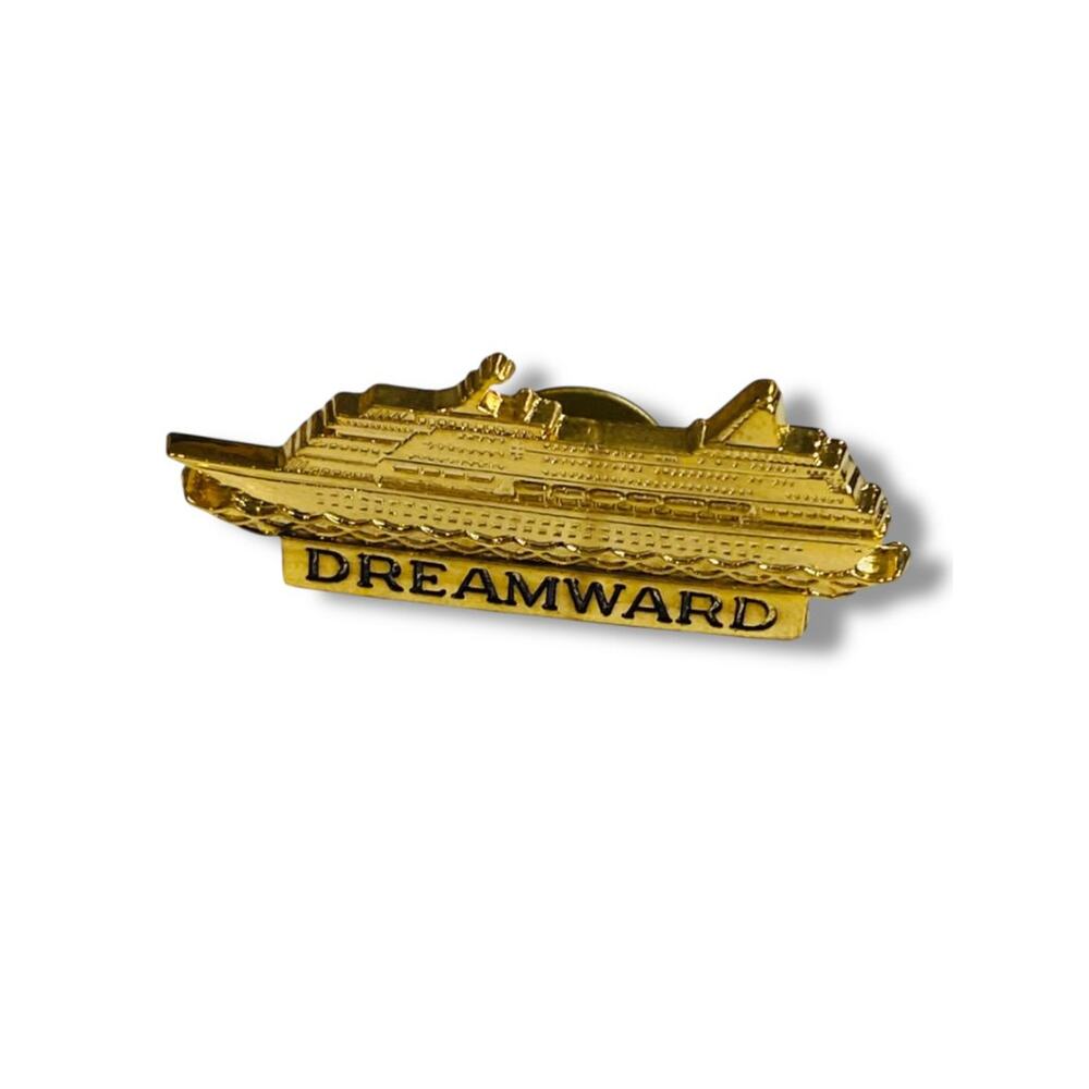 Dreamward Norwegian Cruise Lines Goldtone‎ Lapel Pin 1.75"